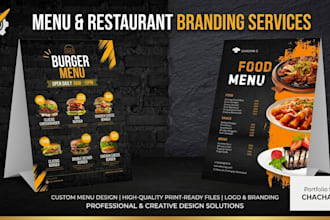 design professional restaurant menu, food menu and cafe menu