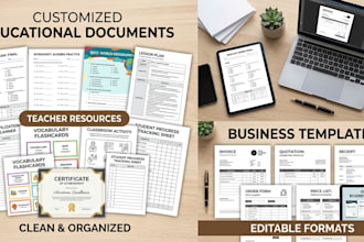 design engaging worksheets, forms, business documents and editable templates
