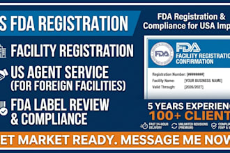 do fda registration, US agent service and label review