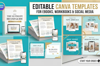design editable canva templates for lead magnet, ebook design, and social media