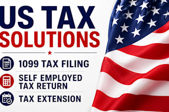 handle US form 1099 tax filing, self employed tax return and tax extension