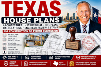 provide texas professional engineer review, stamp for civil mep structural plan