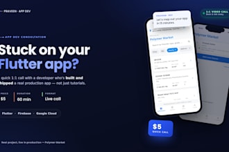 help you build your flutter app  1 to 1 video call