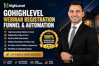 create gohighlevel webinar registration funnel highlevel automation expert