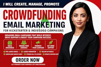 create crowdfunding email marketing prelaunch campaign, promote kickstarter