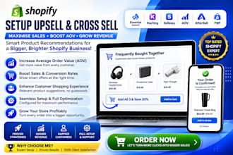 setup upsell and cross sell essential essent kaching selleasy aov aftersell fbp