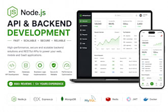 develop node js API and backend for your web or mobile app