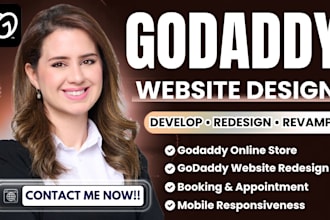 develop godaddy website, godaddy builder website, godaddy redesign, online store