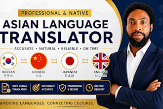 professionally translate korean, chinese, japanese language and vice versa