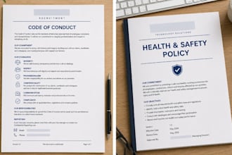 write a professional HR policy tailored to your business