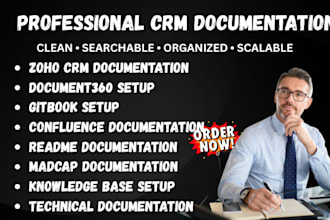 setup zoho documentation crm via document360 gitbook confluence readme madcap