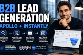 set up apollo and instantly ai for b2b lead generation and cold email