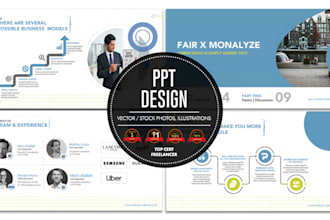 write, redesign investor pitch deck, powerpoint presentation design, PPT slides