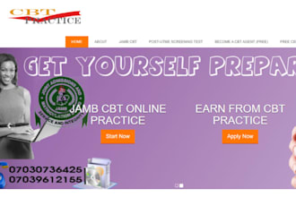 build jamb cbt exam website test prep tutoring education website
