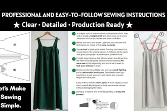 write step by step sewing instructions for pattern with illustrations