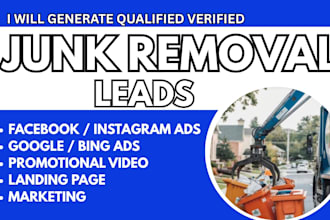 generate junk removal leads, debris removal facebook ads junk removal google ads
