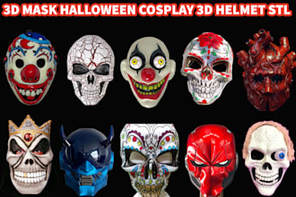 do 3d mask custom halloween helmet anime cosplay creation costume armor stl file