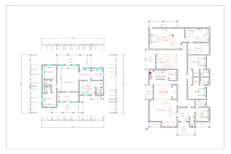 draw architectural house plans, 2d autocad plans