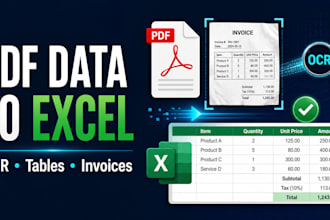 extract PDF tables and invoices to excel with ocr