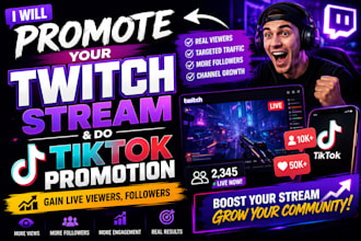 market your twitch stream on tiktok for more exposure and growth
