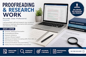 proofread, edit and research your academic or technical document