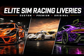 design custom car livery skin and car wrap for assetto corsa iracing acc and lmu