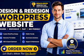 build fix develop custom design redesign revamp clone your seo wordpress website