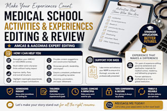 edit your amcas, aacomas activity list and your mspe