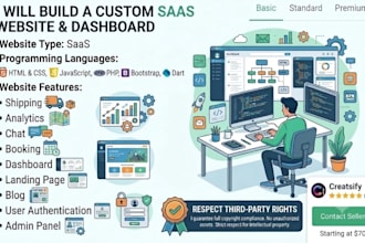 build custom saas website and admin dashboard