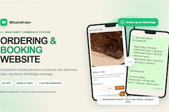 build a whatsapp ordering or booking website for your business