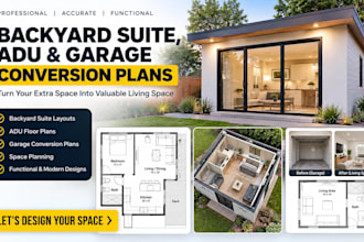 design architectural plans backyard suite layouts, adu floor plan garage plan