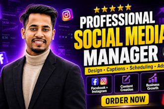 be your socal media manager, design content, captions and manage ads