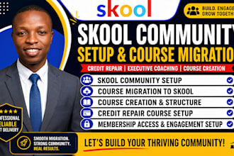 setup skool credit repair executive coaching course migration to skool community
