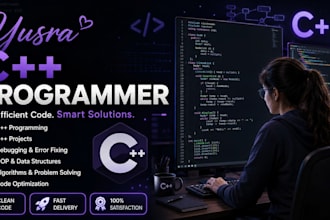 write custom c plus plus programs, data structures, and oop projects