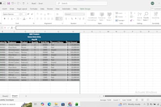 do excel data entry, formatting, formulas and pivot tables