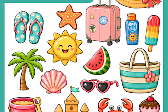 design clipart and create custom pngs, 300 dpi, transparent backgrounds