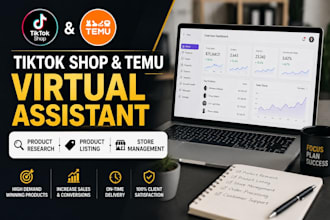 tiktok shop and temu virtual assistant services