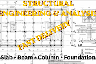 structural engineer slab beam foundation load calculations column analysis etabs