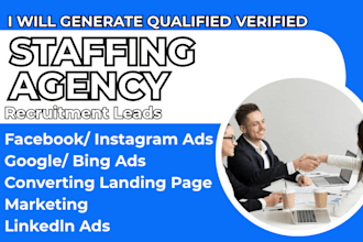 generate staffing agency leads recruitment, staffing facebook ads google ads