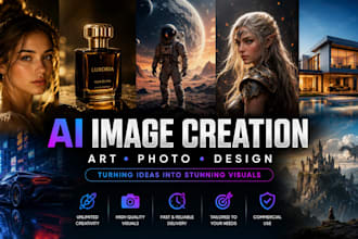 create realistic custom ai image, ai character, ai portrait with midjourney ai