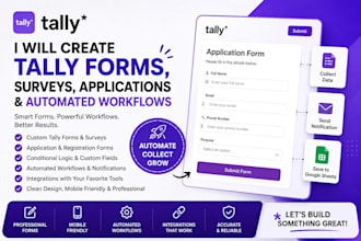 create tally forms, surveys, applications and automated workflows