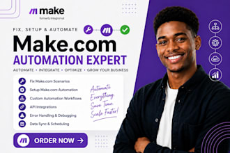 fix make com, setup make com automation, make automation, make expert