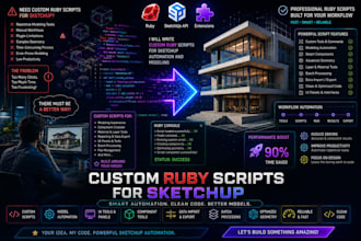 write custom ruby scripts for sketchup automation  modeling
