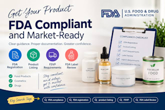 provide fda compliance, registration, product listing, fsvp and label review