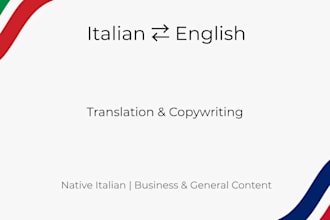 translate and write copy in english and italian