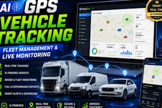 create ai powered vechicle tracking gps fleet management monitoring website