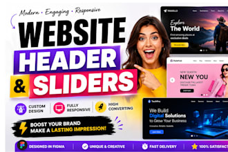 design website slider, hero image and shopify banner design