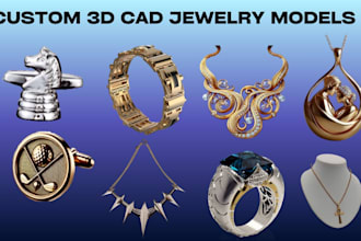 create custom 3d jewelry cad designs, 3d model for manufacturing