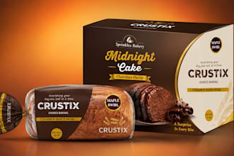 design food packaging, coffee tea and bakery packaging for bread cake rusk toast