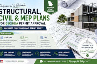 design structural civil and mep plans for georgia  permit approval